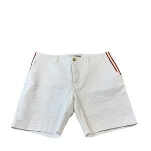 MR.TURK White Textured Cotton Striped Men's Short Size 36 Mint